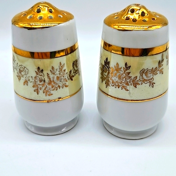 HC Royal Bavaria salt and pepper shakers floral and gold design - Picture 7 of 7
